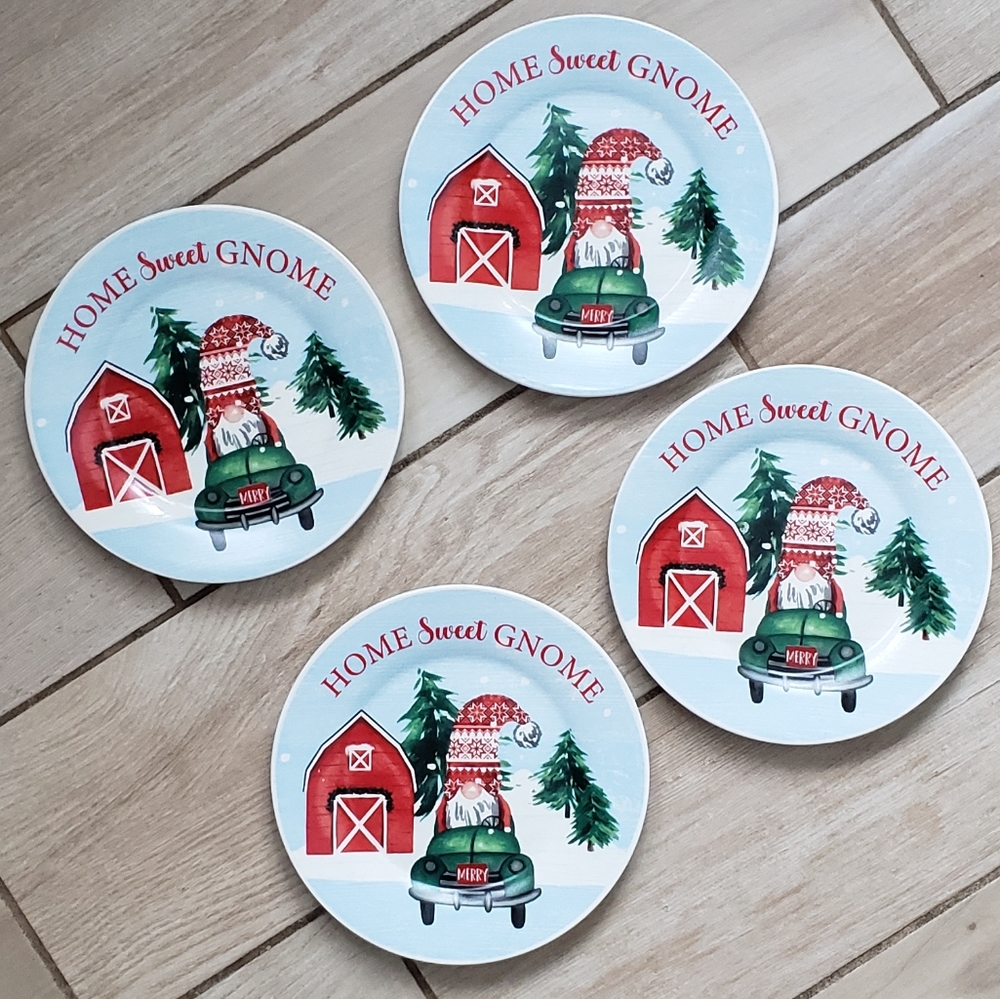 Gnome Holiday Plates